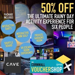 50% OFF the Ultimate Rainy Day Activity Voucher for SIX people at CAVE Activity Bar Newquay