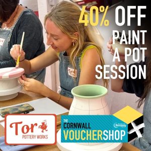 40% off a Paint a Pot session at Tor Pottery Works